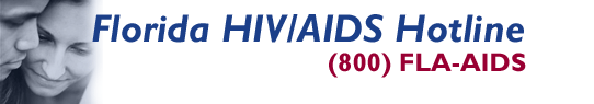 Florida HIV/AIDS Hotline logo and phone number