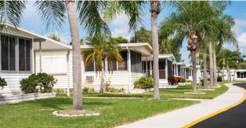 street with mobile homes