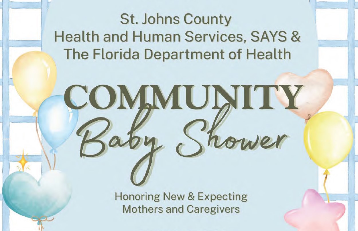 Community Baby Shower. Accessible Text Version below.